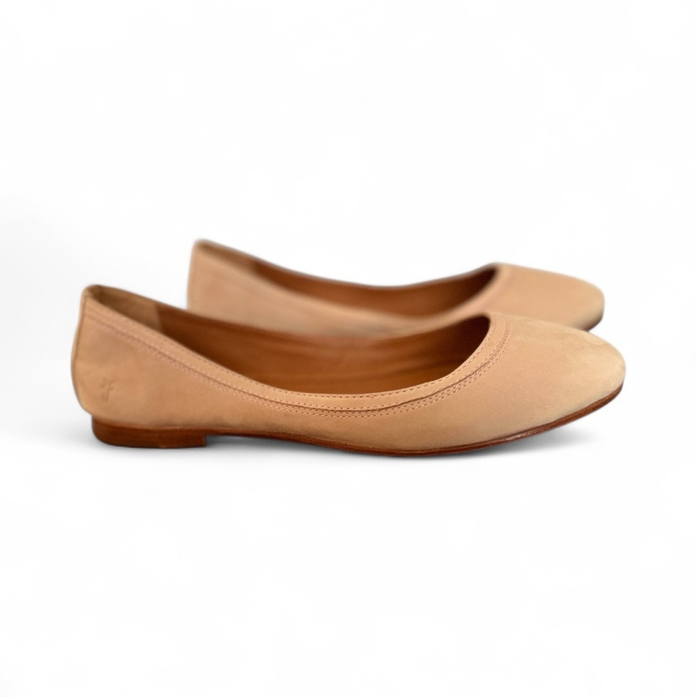 Frye Carson Ballet Flats Women’s 10B Taupe Suede Leather Made in Mexico